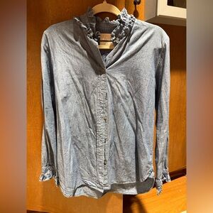 J Crew blue-denim top